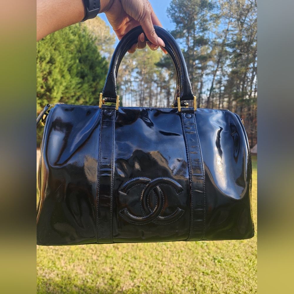 Chanel Black Patent Leather Timeless Handbag - Picture 4 of 11